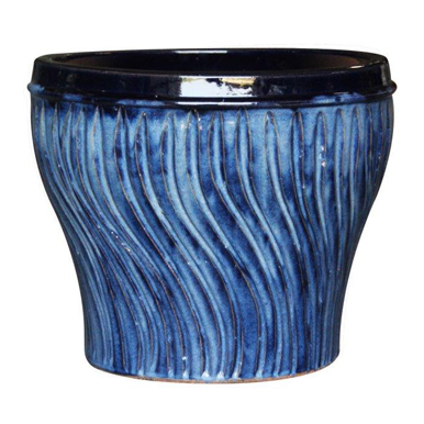 Halcy on Pottery Wine Pot Wave Imperial Blue
